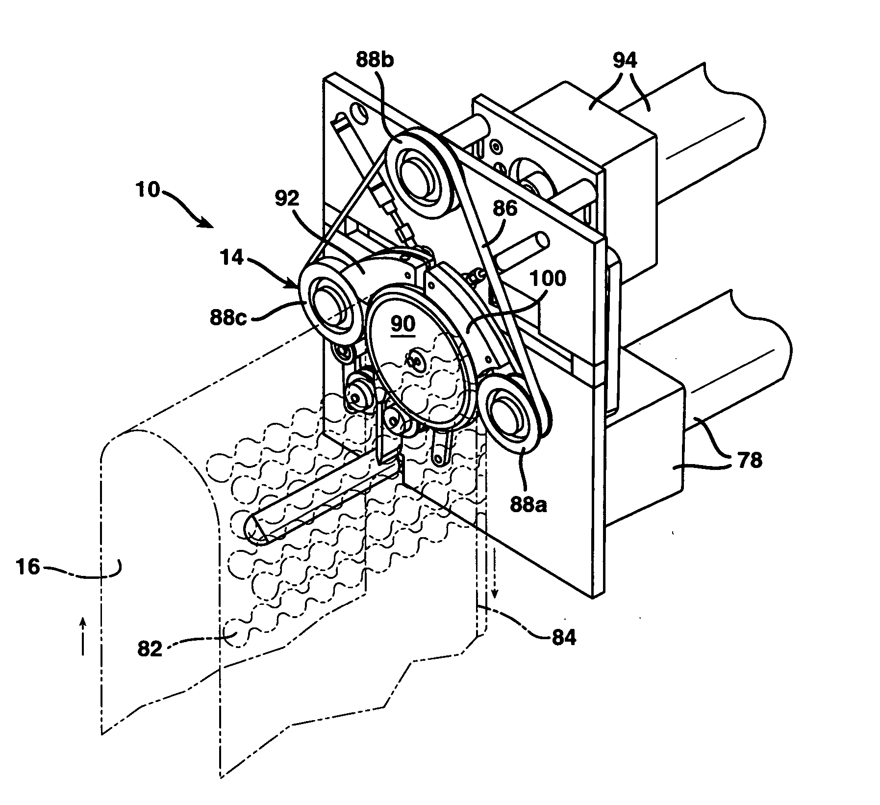 Inflation device for forming inflated containers