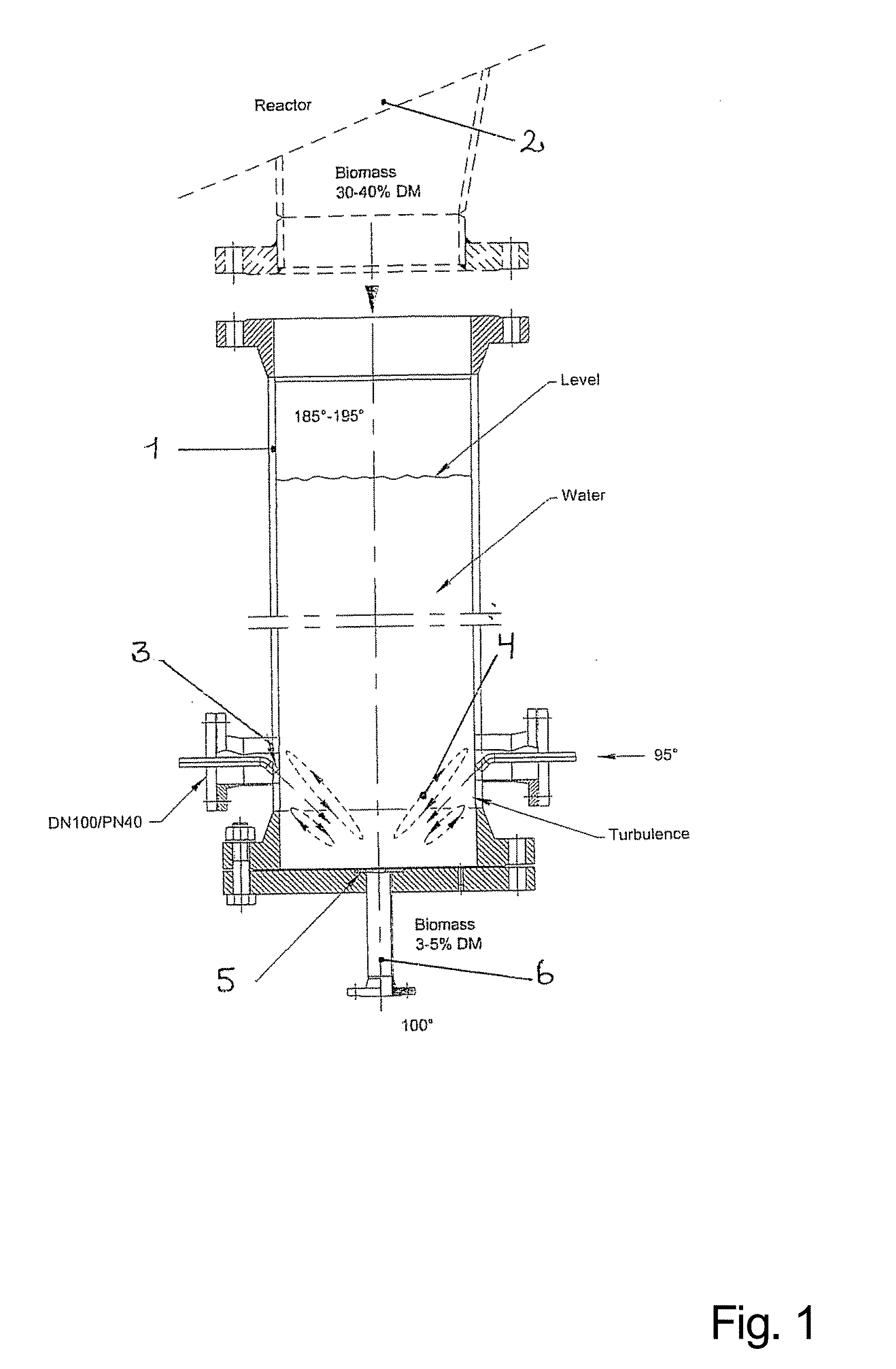 Improved device for discharging pretreated biomass from higher to lower pressure regions