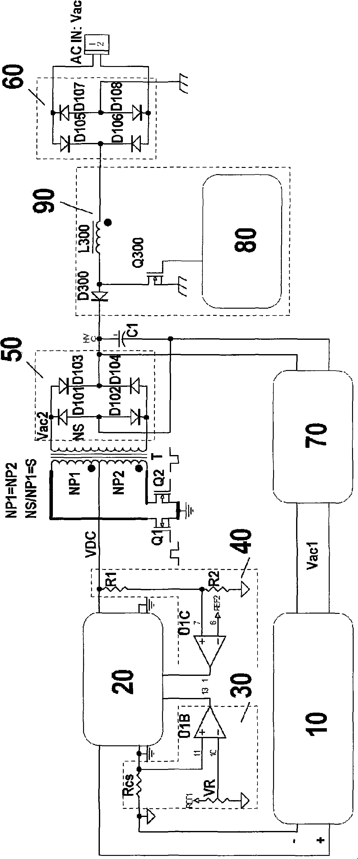 Energy feedback power load circuit of alternating current-direct current shifting conversion unit and method thereof