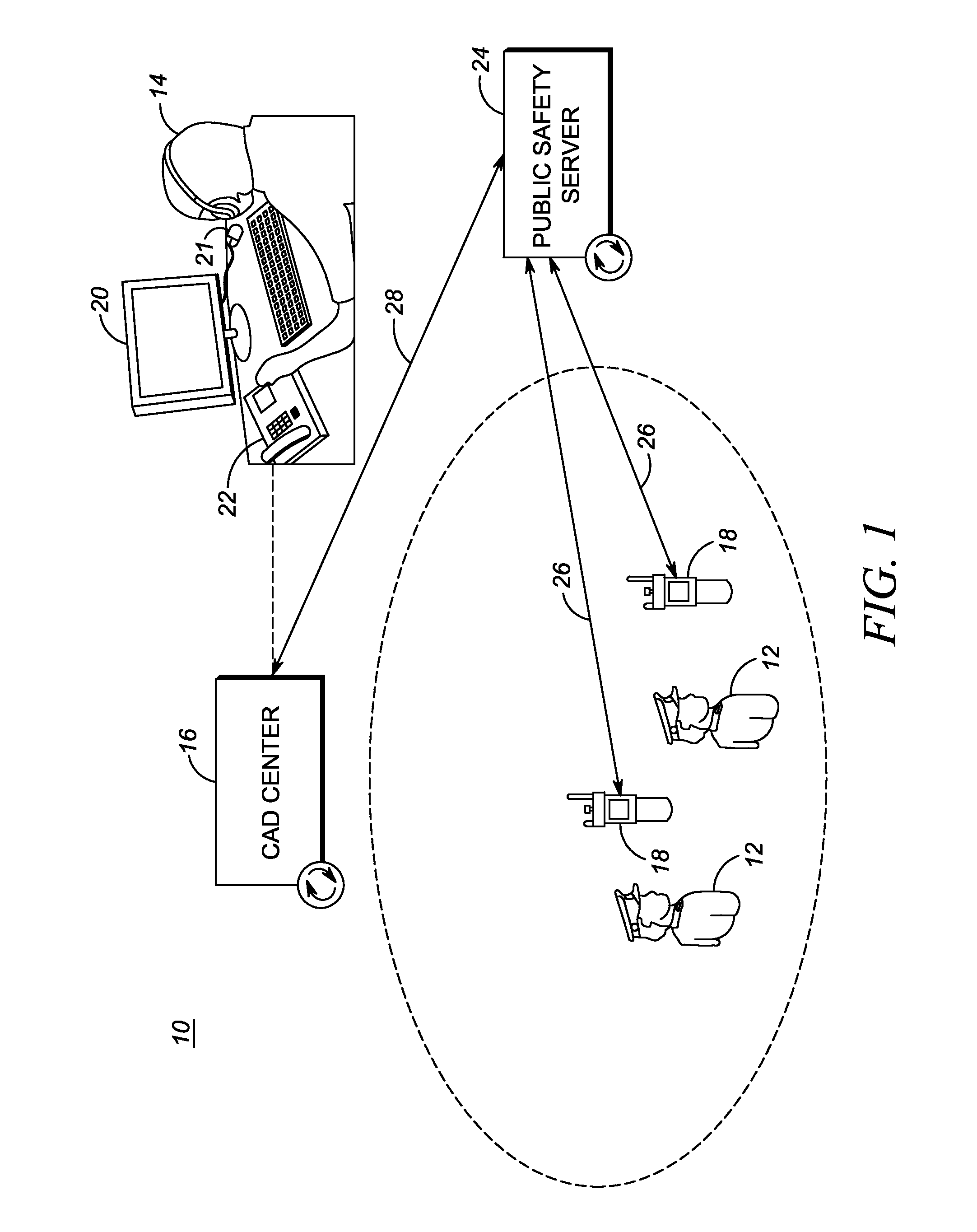 Method of and system for assisting a computer aided dispatch center operator with dispatching and/or locating public safety personnel