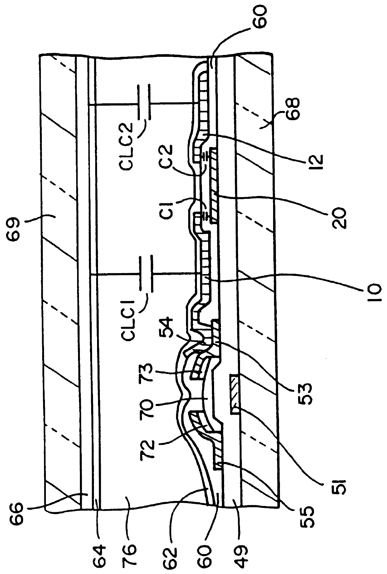 Liquid crystal display with sub-pixel electrodes, and control capacitor electrodes forming control capacitors