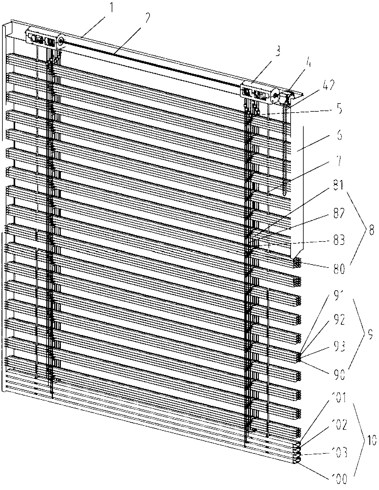 Roller system of louver pin shaft roller mechanism and incomplete gear overturning mechanism
