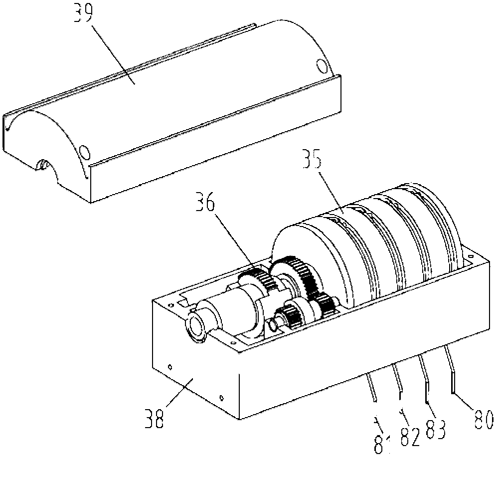 Roller system of louver pin shaft roller mechanism and incomplete gear overturning mechanism