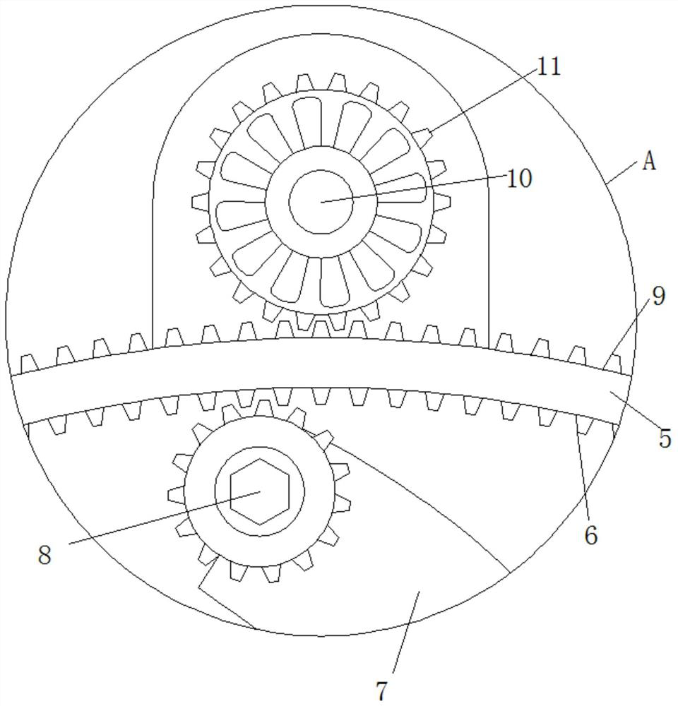 Automobile accessory stamping drill floor with adjustable aperture of bearing plate