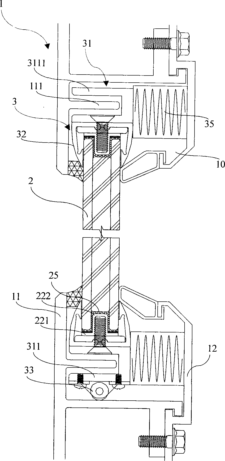 Warship bridge window fastening structure with explosion preventing and buffering functions and fastening method thereof