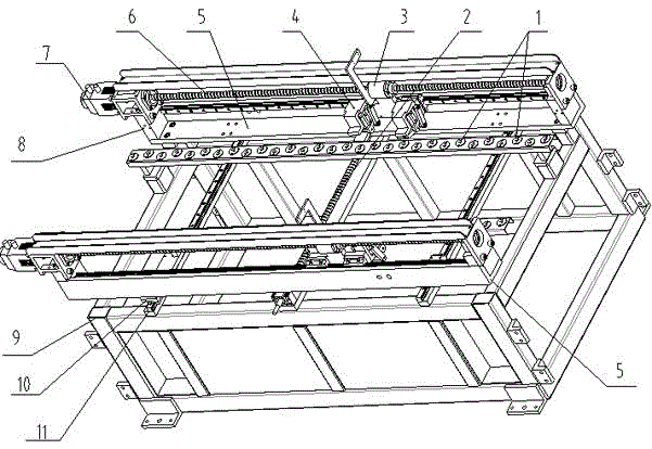 A feeding device for fully automatic steel office furniture sheet punching and shearing machine