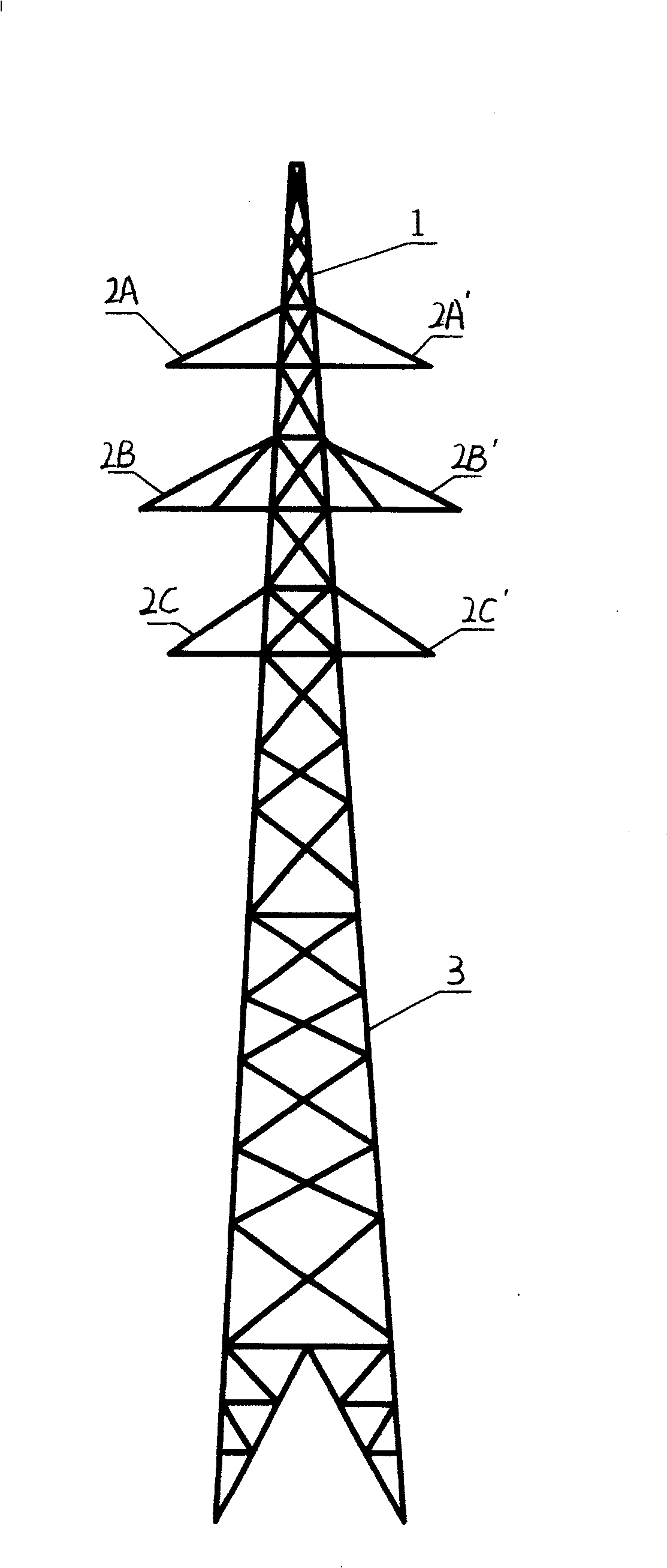 Iron tower for power transmission