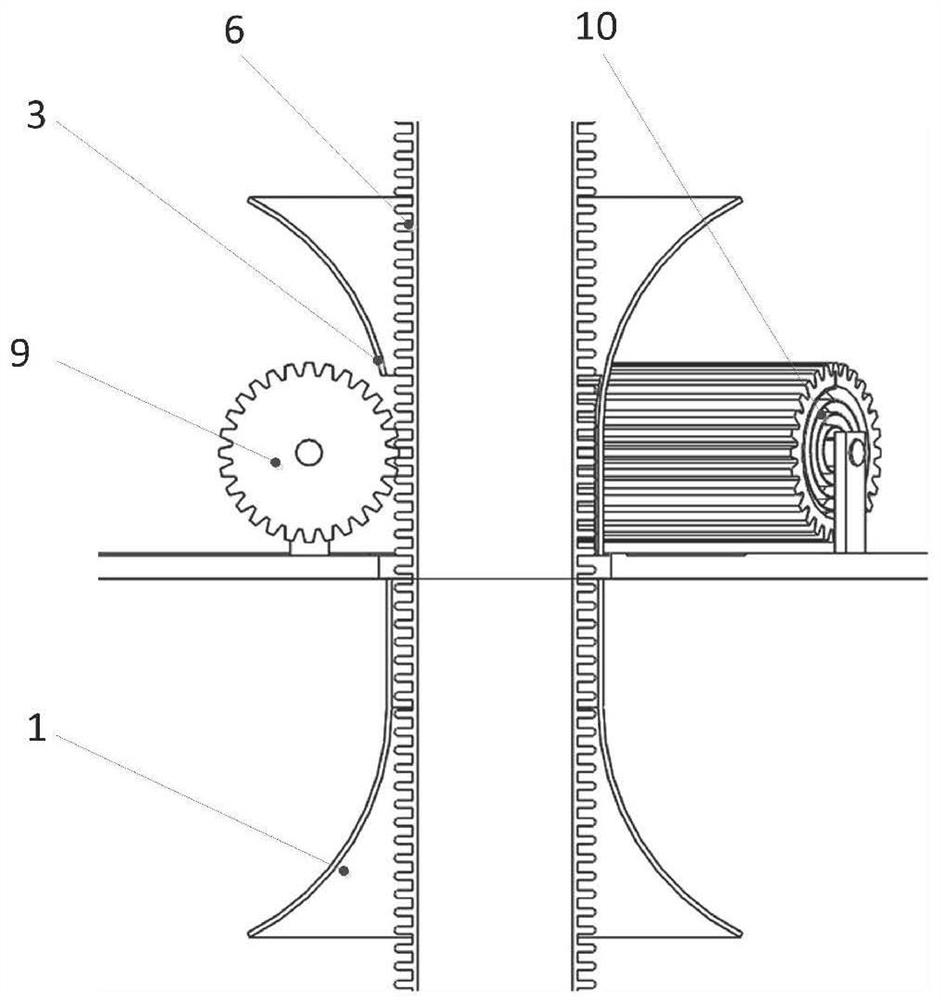 Telescopic winding device capable of continuously rotating
