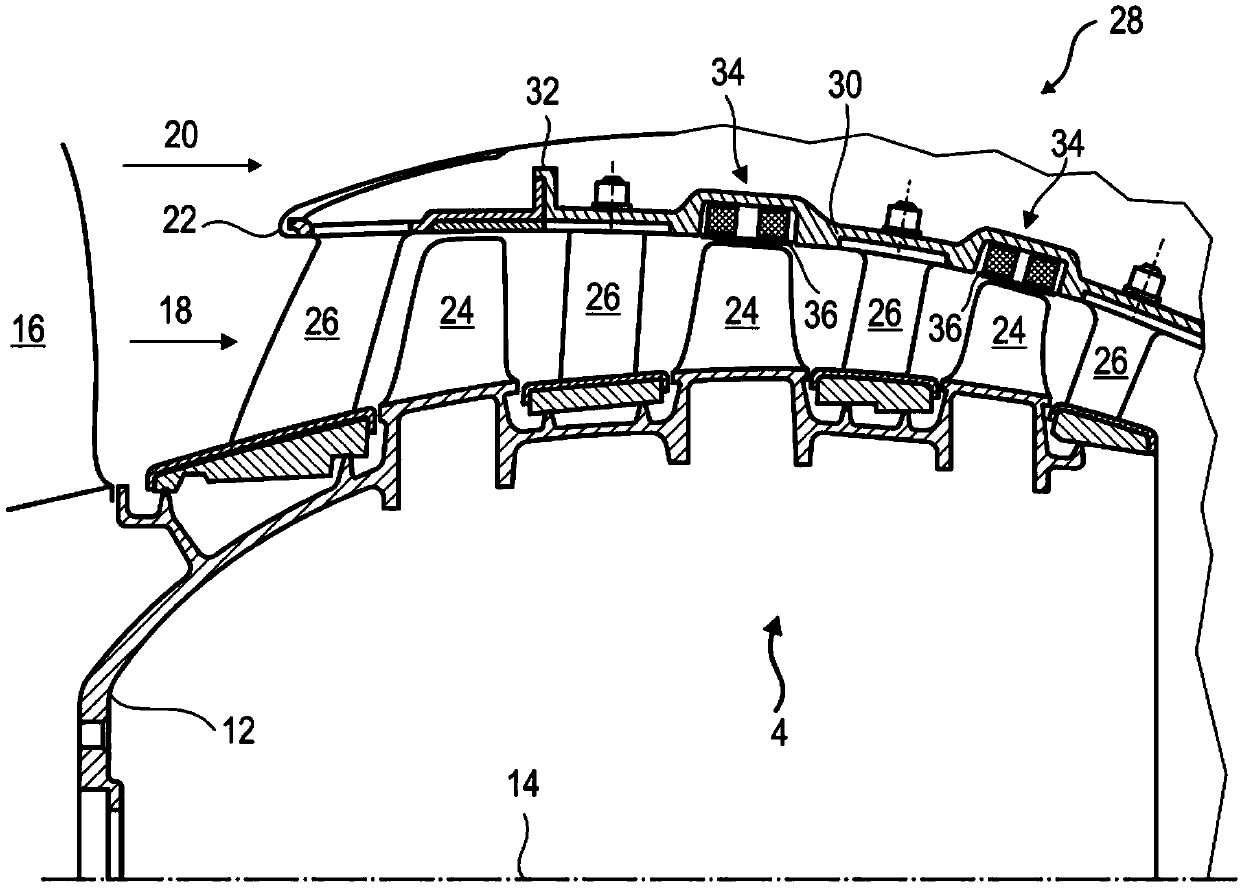 Axial turbomachine compressor outer casing with seal