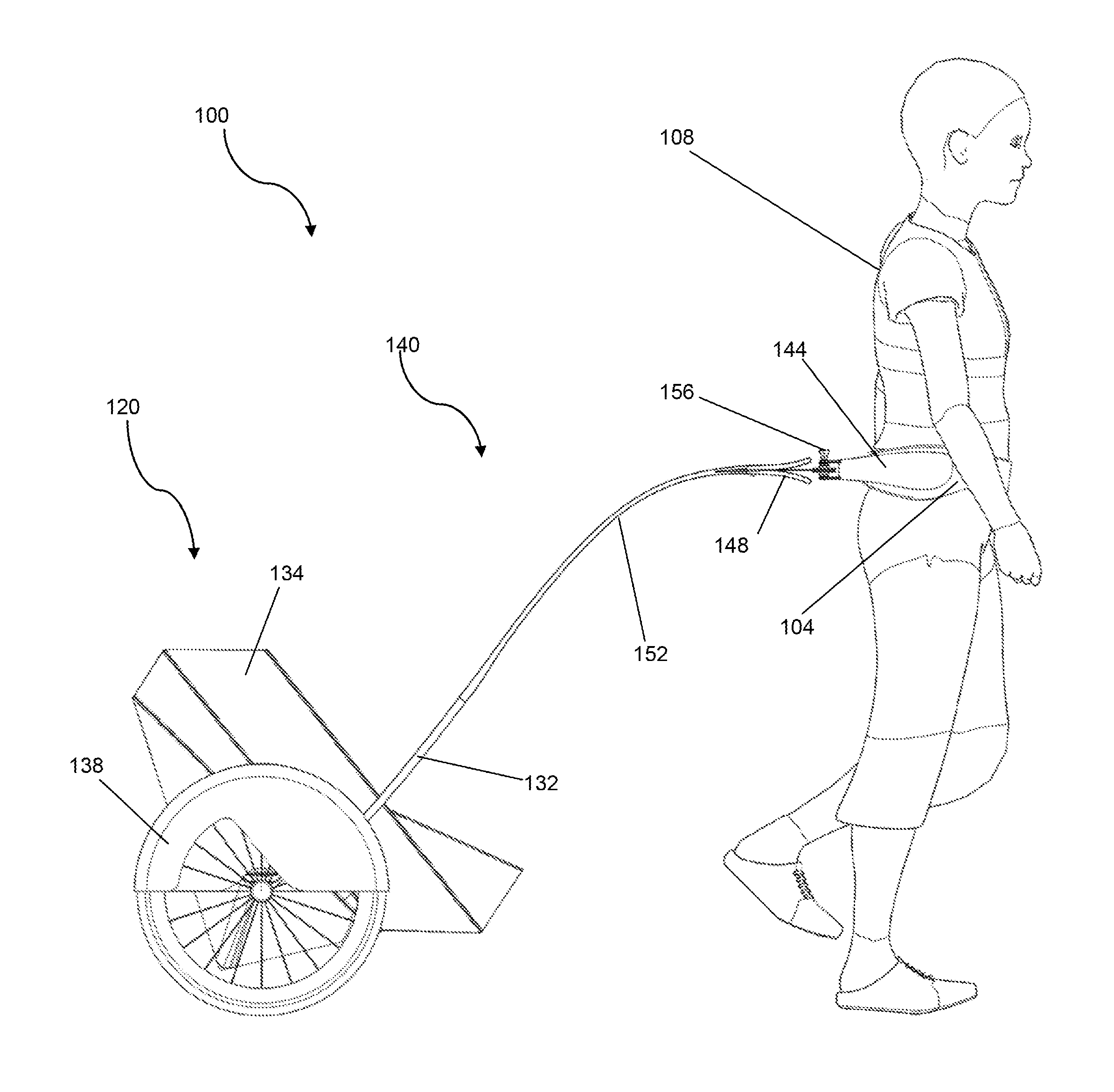 Apparatus and method for towing a load by a person