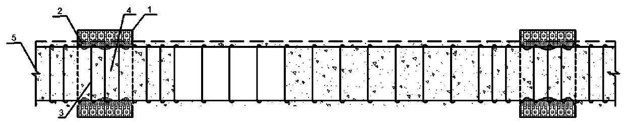 Method for pre-damping thermal blasting demolition of concrete in to-be-dismantled area of frame structure