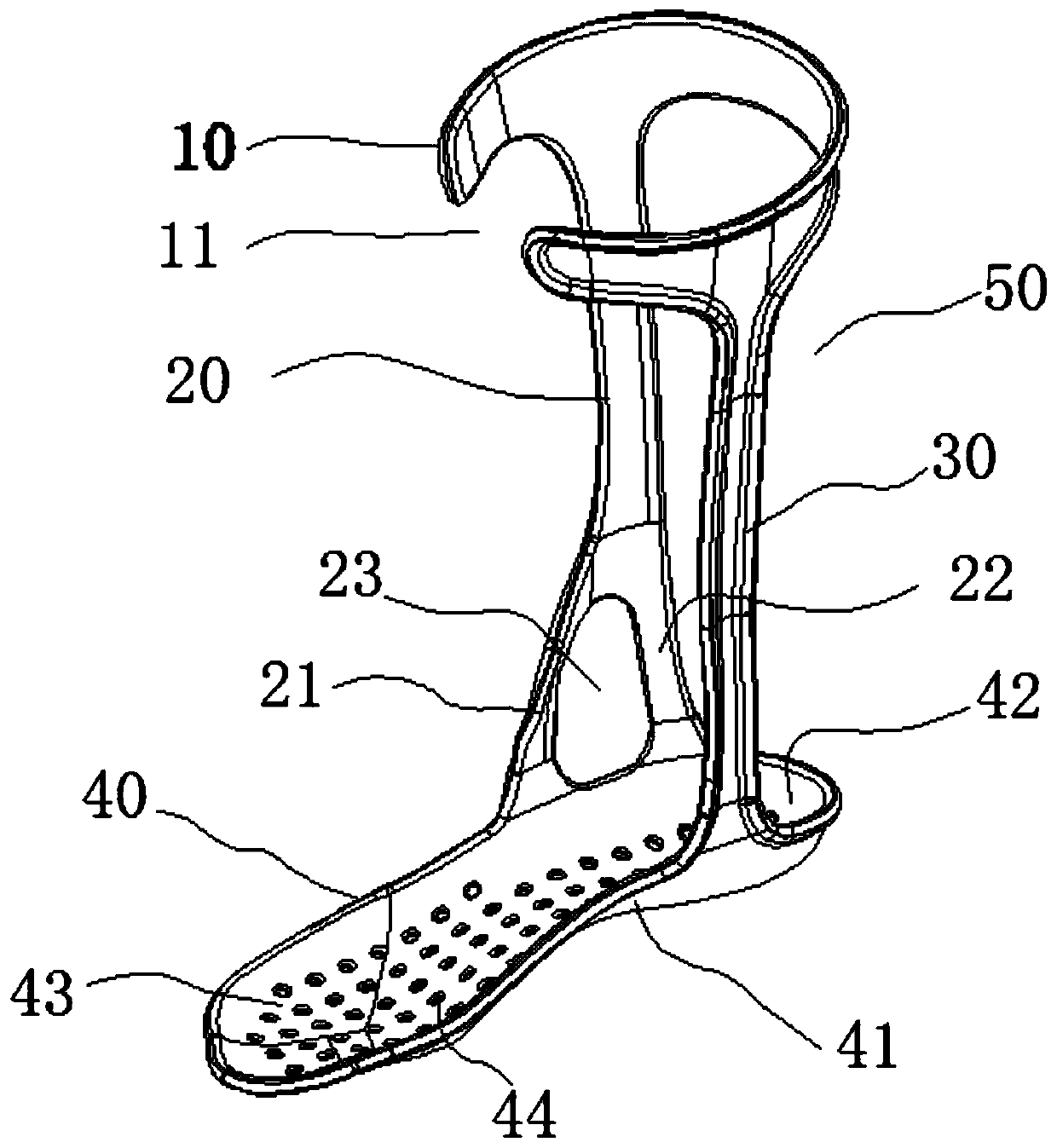 3D printing integrally formed ankle foot orthosis and manufacturing method thereof