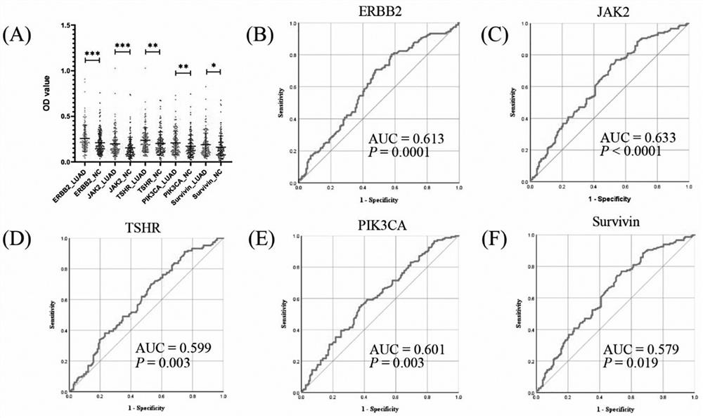 Joint detection serum marker for early diagnosis of lung adenocarcinoma and application of joint detection serum marker