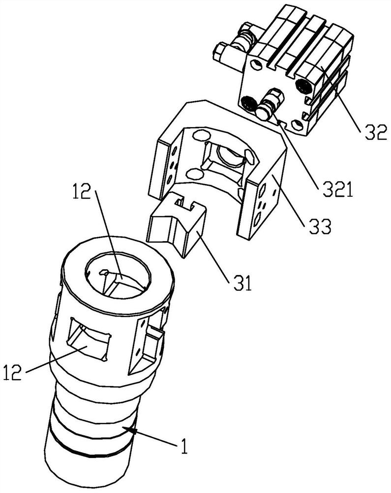 Automatic spline aligning device for transmission shaft fixing joint