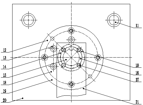 Automobile tray bearing nut locking gasket blanking-molding-punching composite die and process thereof