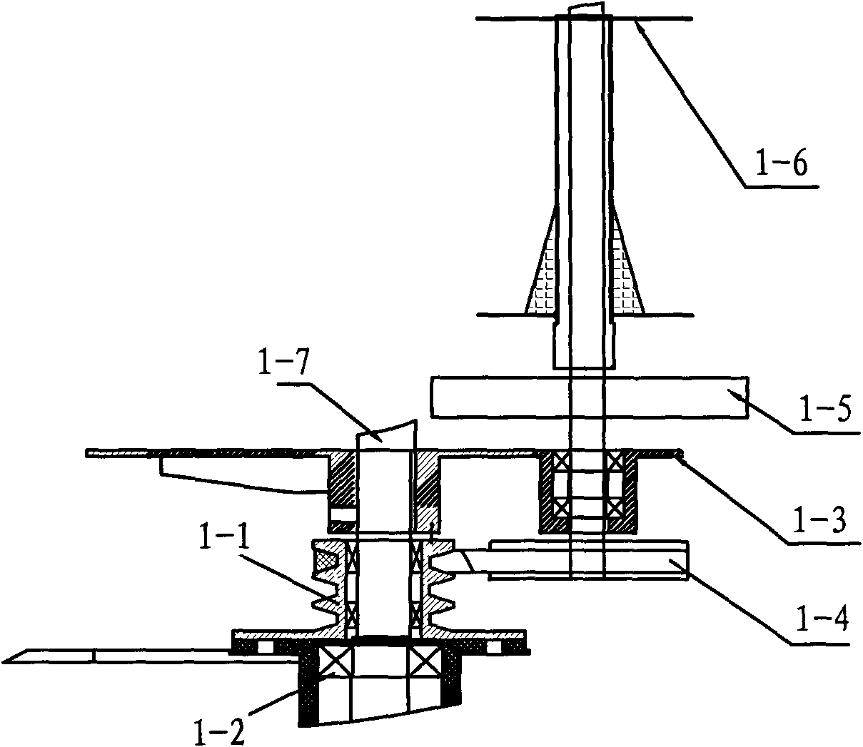 Transmission device for friction pulley of rope twisting machine