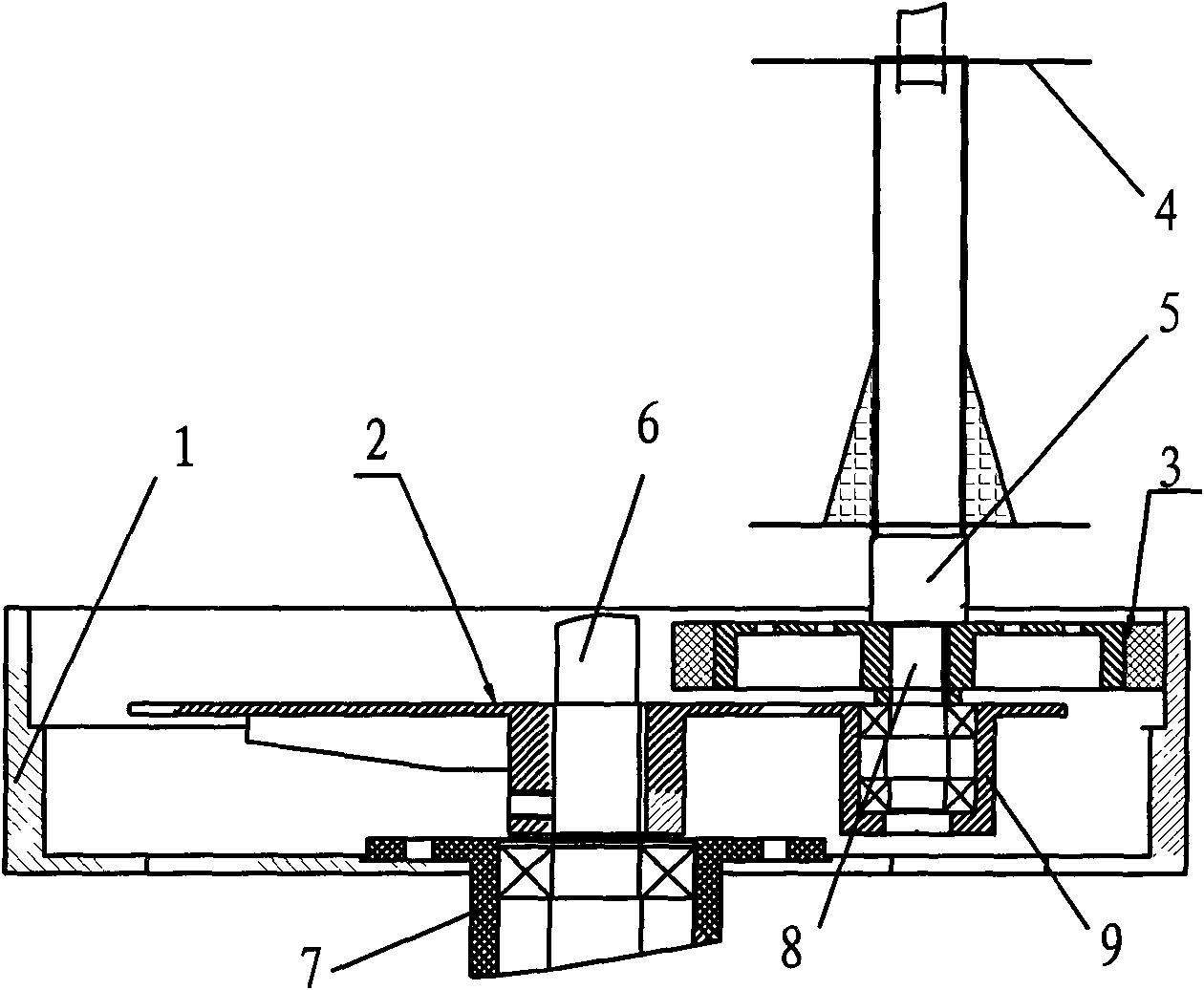 Transmission device for friction pulley of rope twisting machine