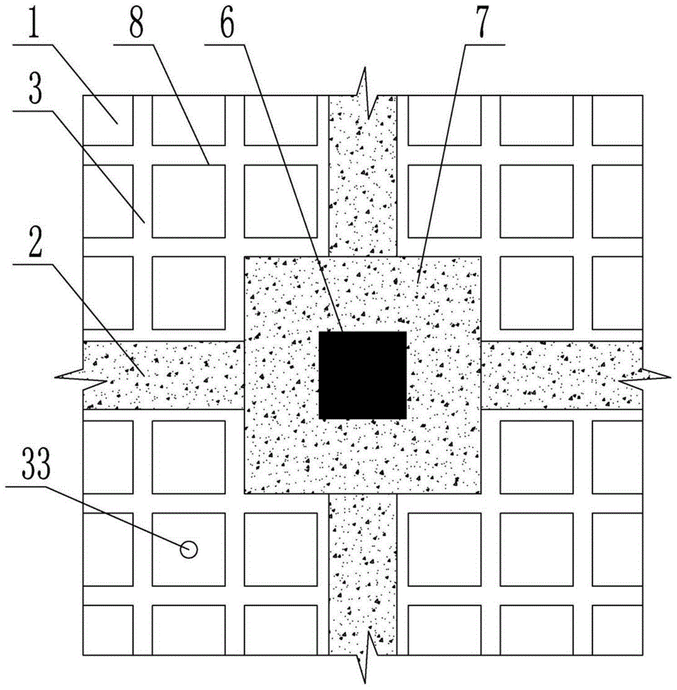 Cast-in-situ cavity floor adopting steel net cages with ribs