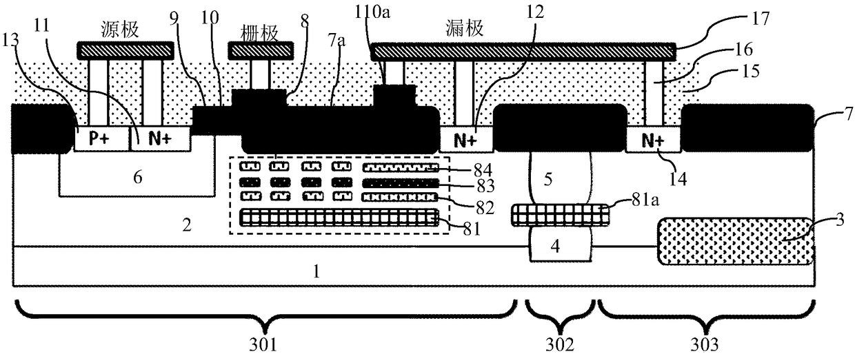 Level shifting structure and manufacturing method thereof