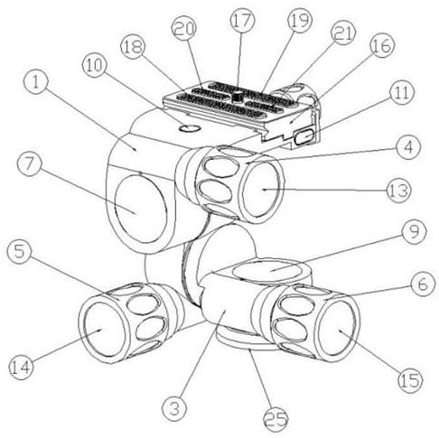 Diamagnetic three-dimensional gear tripod head