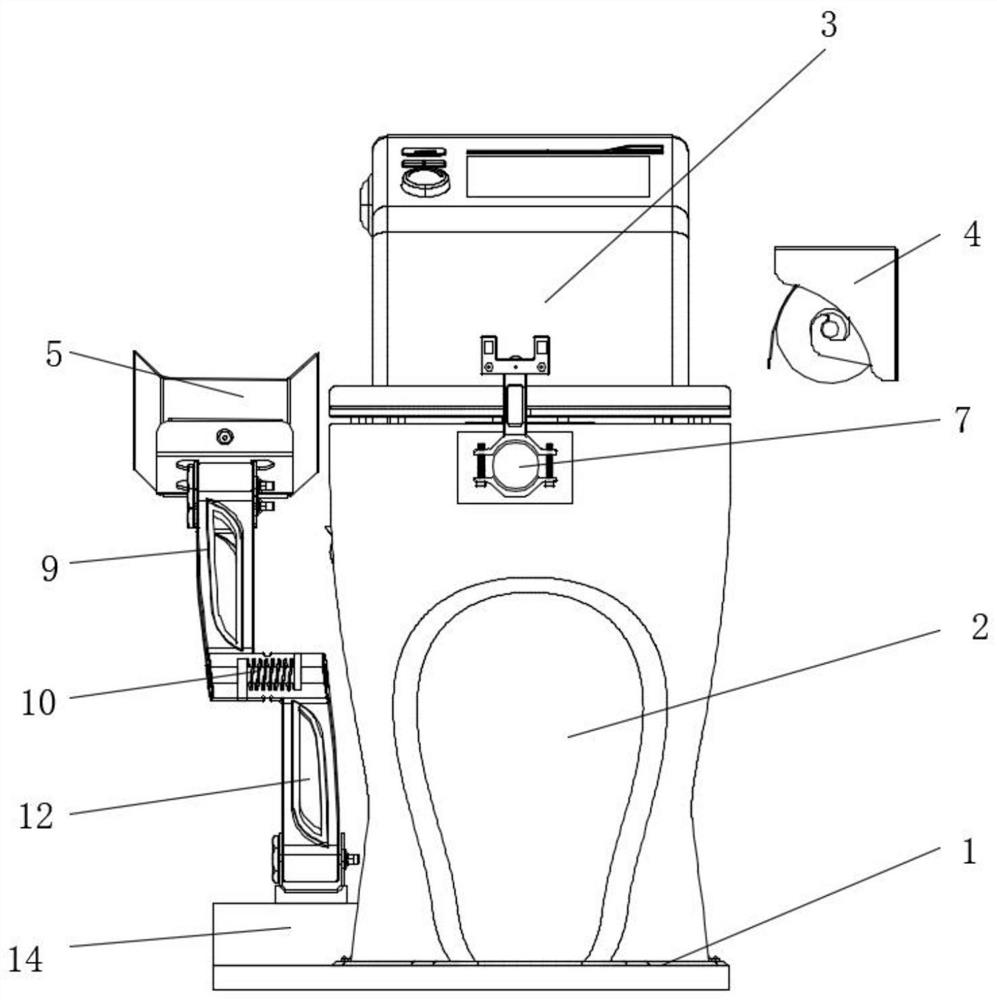 Household toilet with storable mobile phone placing structure