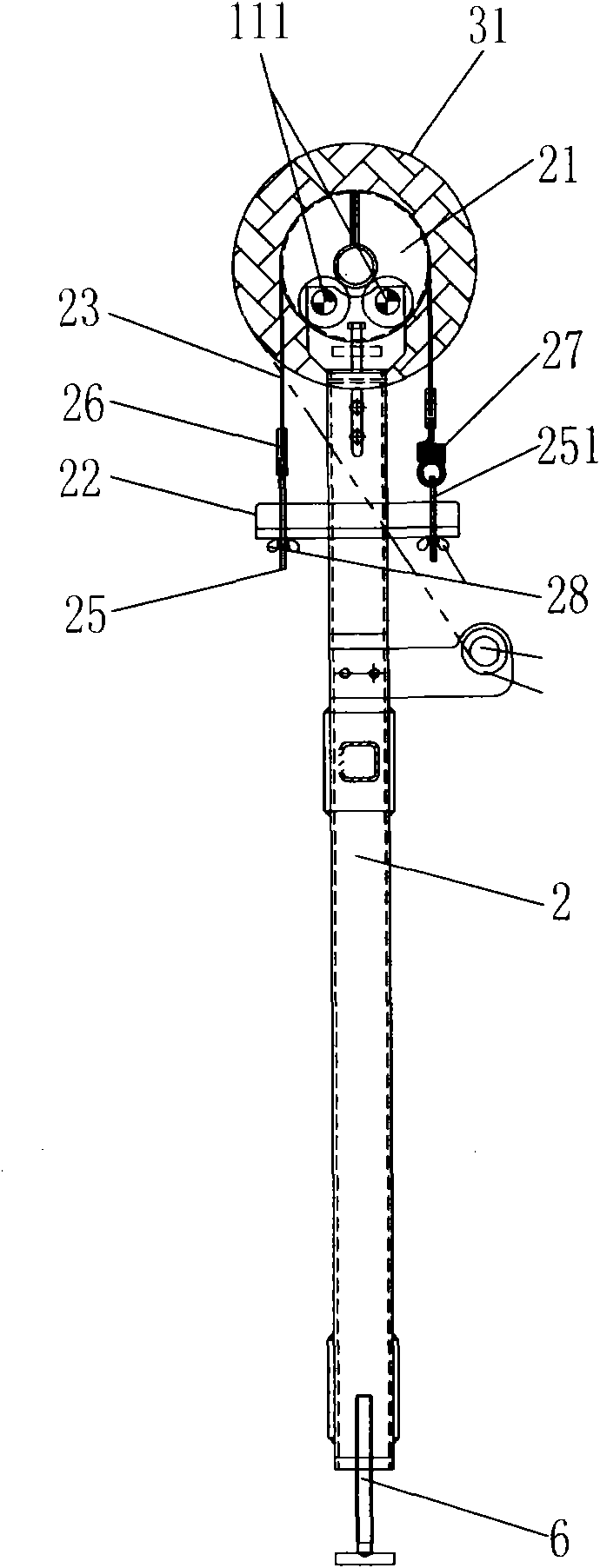 Multiaxial material returning device for cutting reinforced fabric