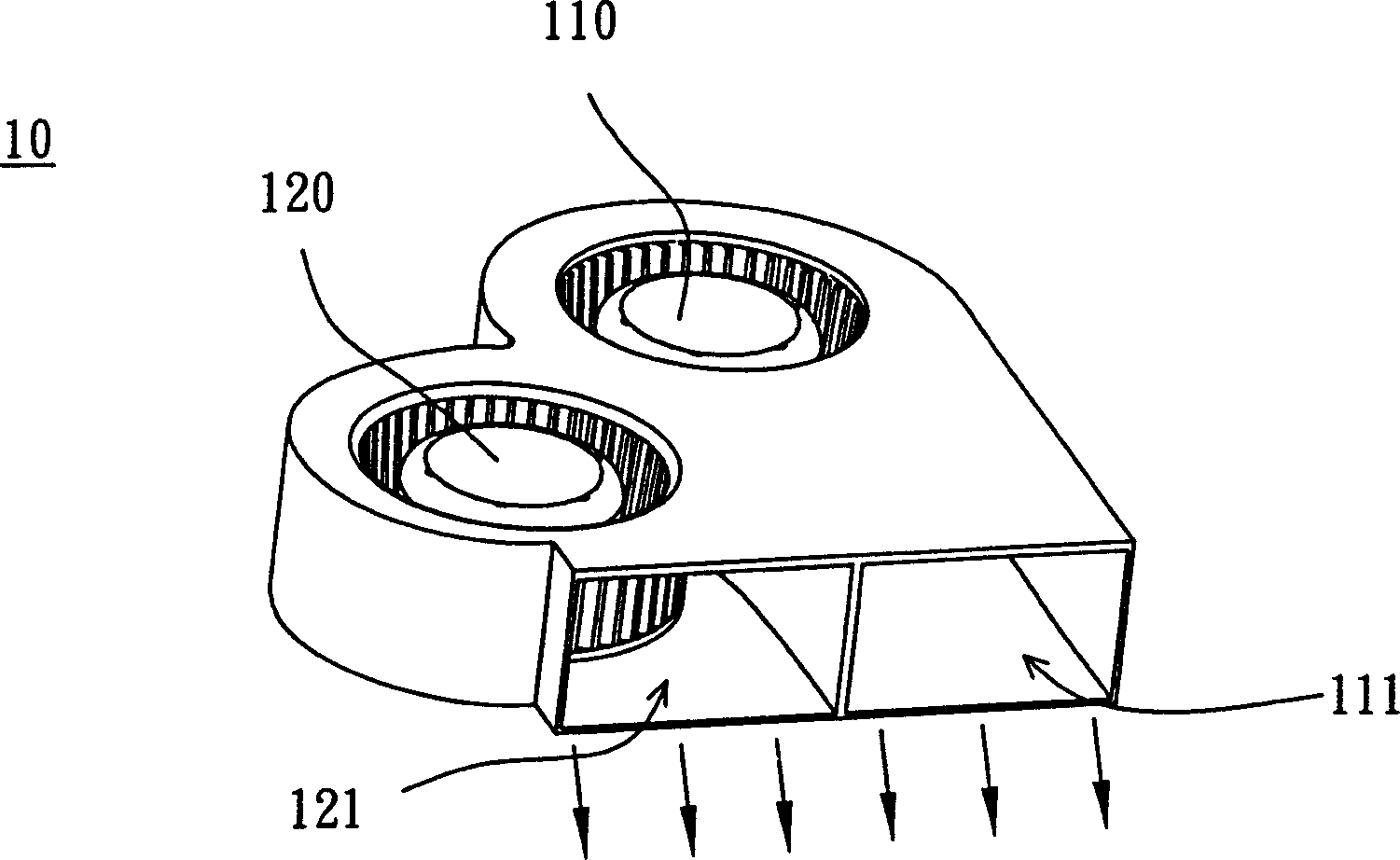 Heat radiation assembly and its flow direction control structure