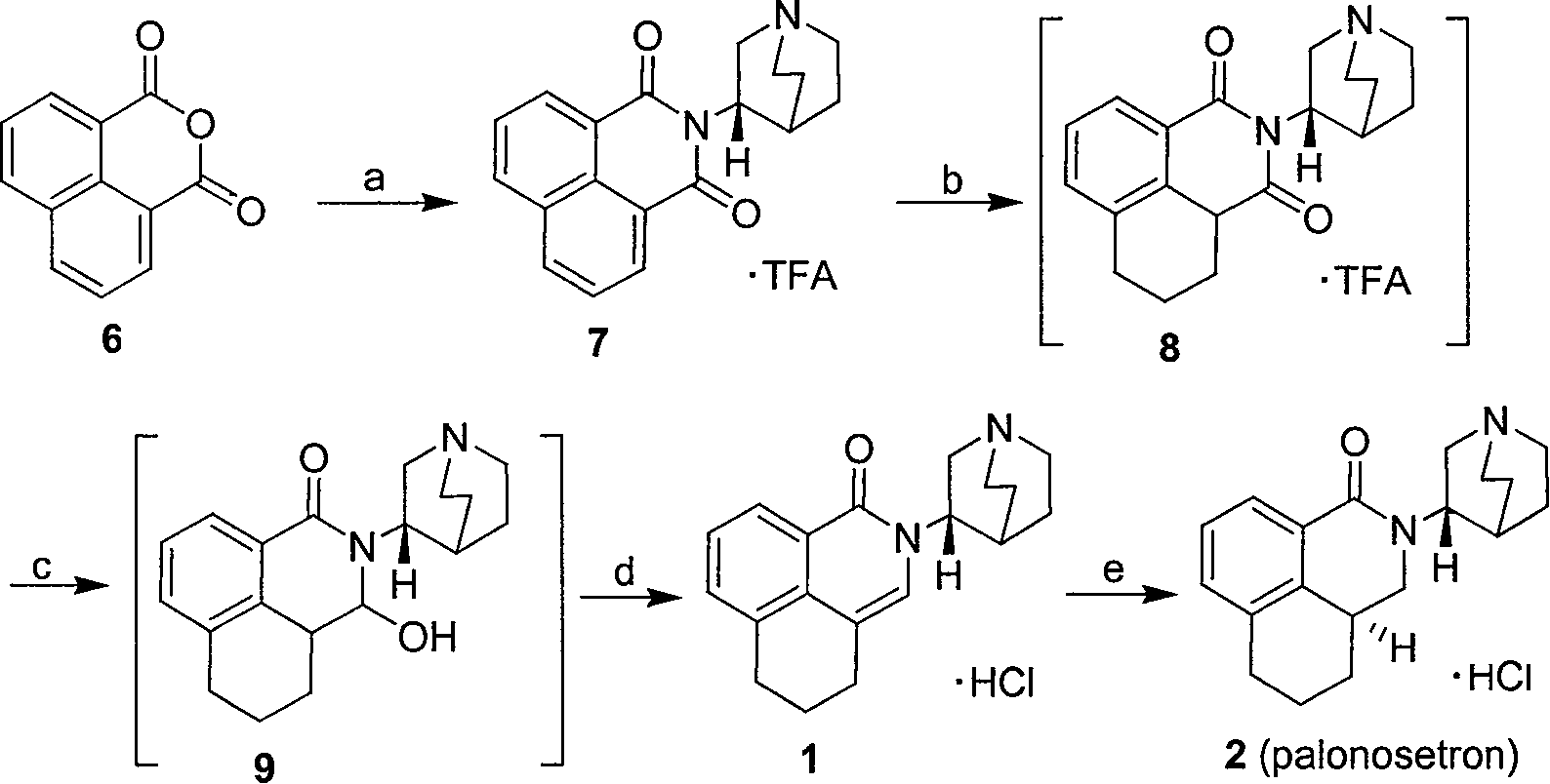 Method for synthesizing palonosetron hydrochloride