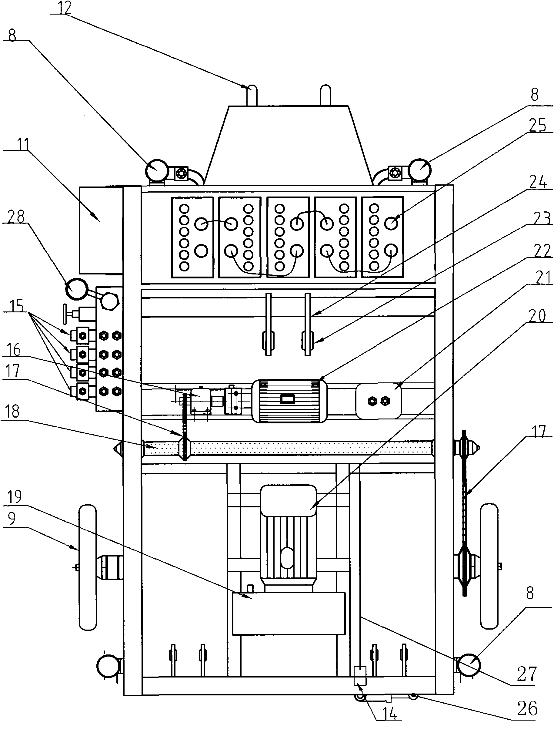 Blast-furnace tuyere maintenance vehicle