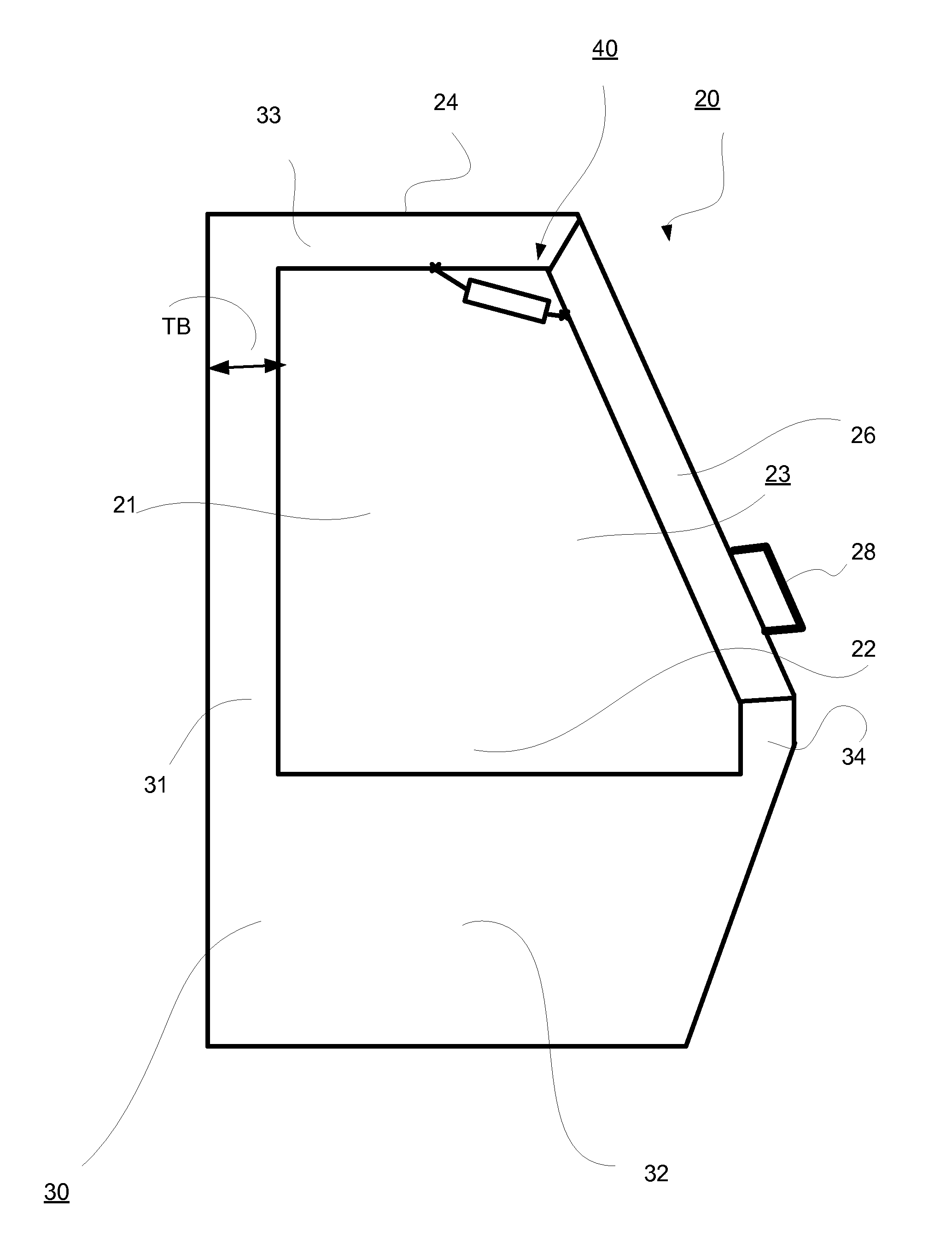 Temperature controlled display cabinet, in particular a freezer island, comprising a door