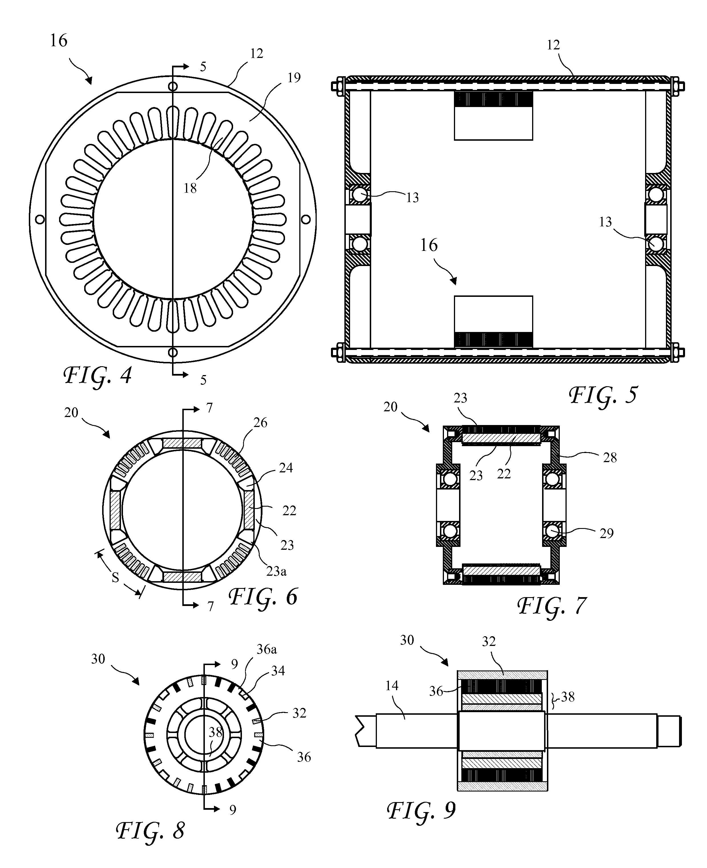 Hybrid Electric Motor with Self Aligning Permanent Magnet and Squirrel Cage Rotors