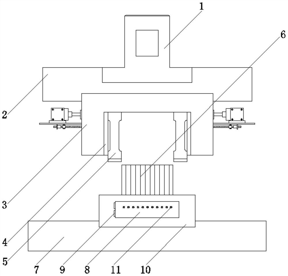 Spring steel plate trimming width adjustable device