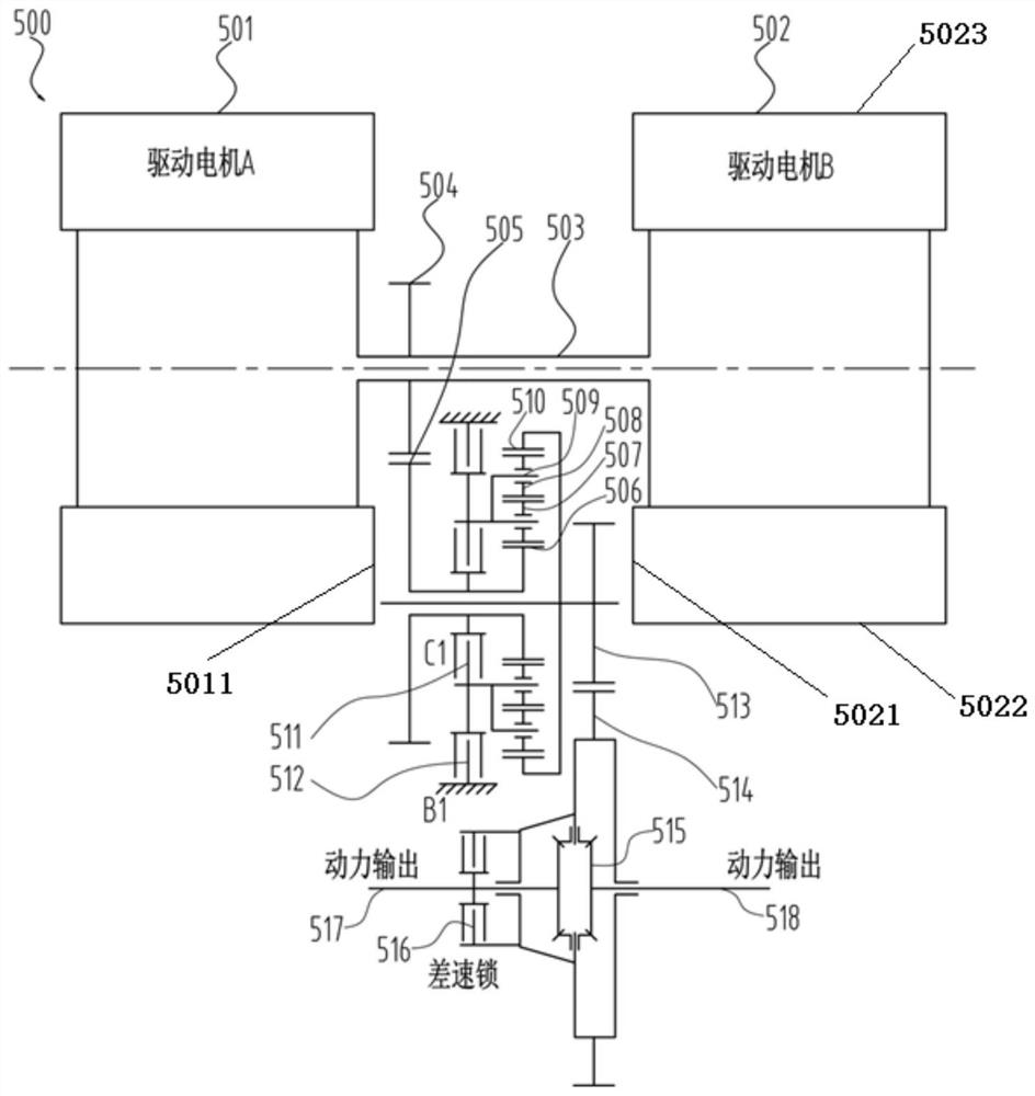 Double-motor two-gear electric drive axle structure