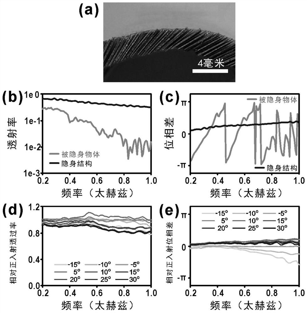 Stealth method based on bendable disordered sub-wavelength inclined grating structure