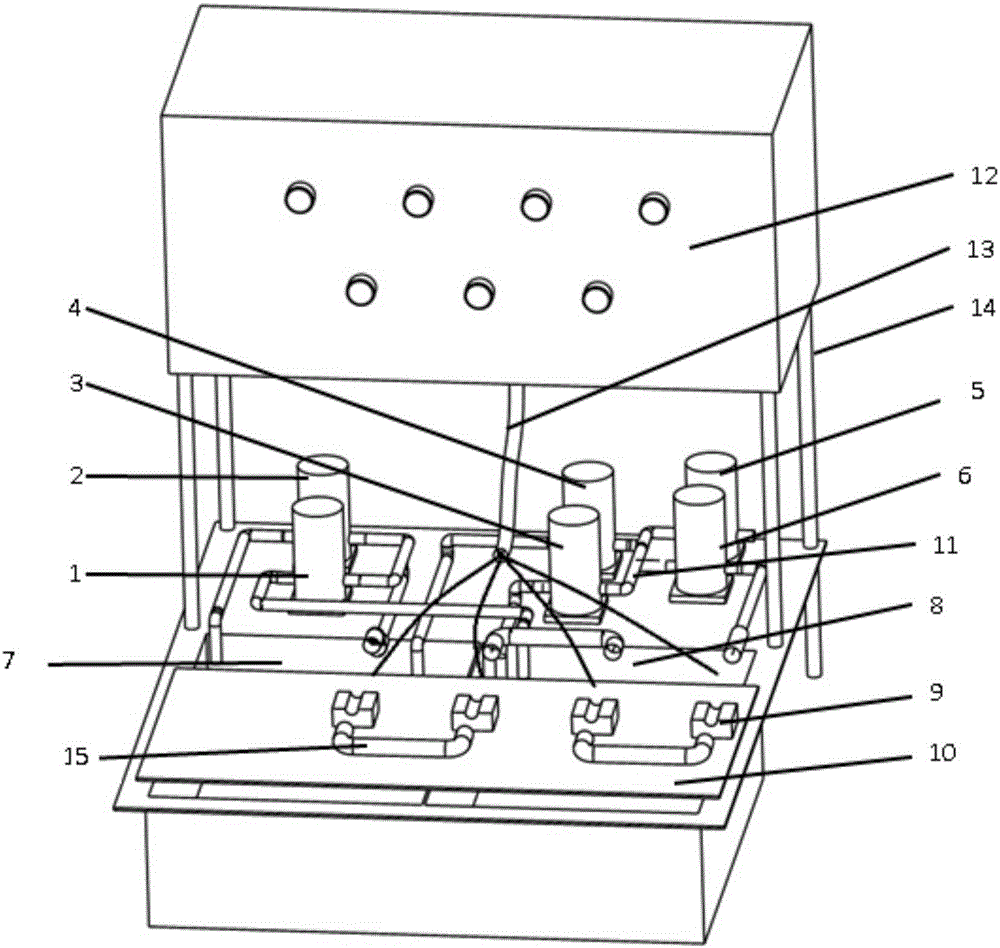 Probe ageing test device and method for three-electrode conductivity sensors