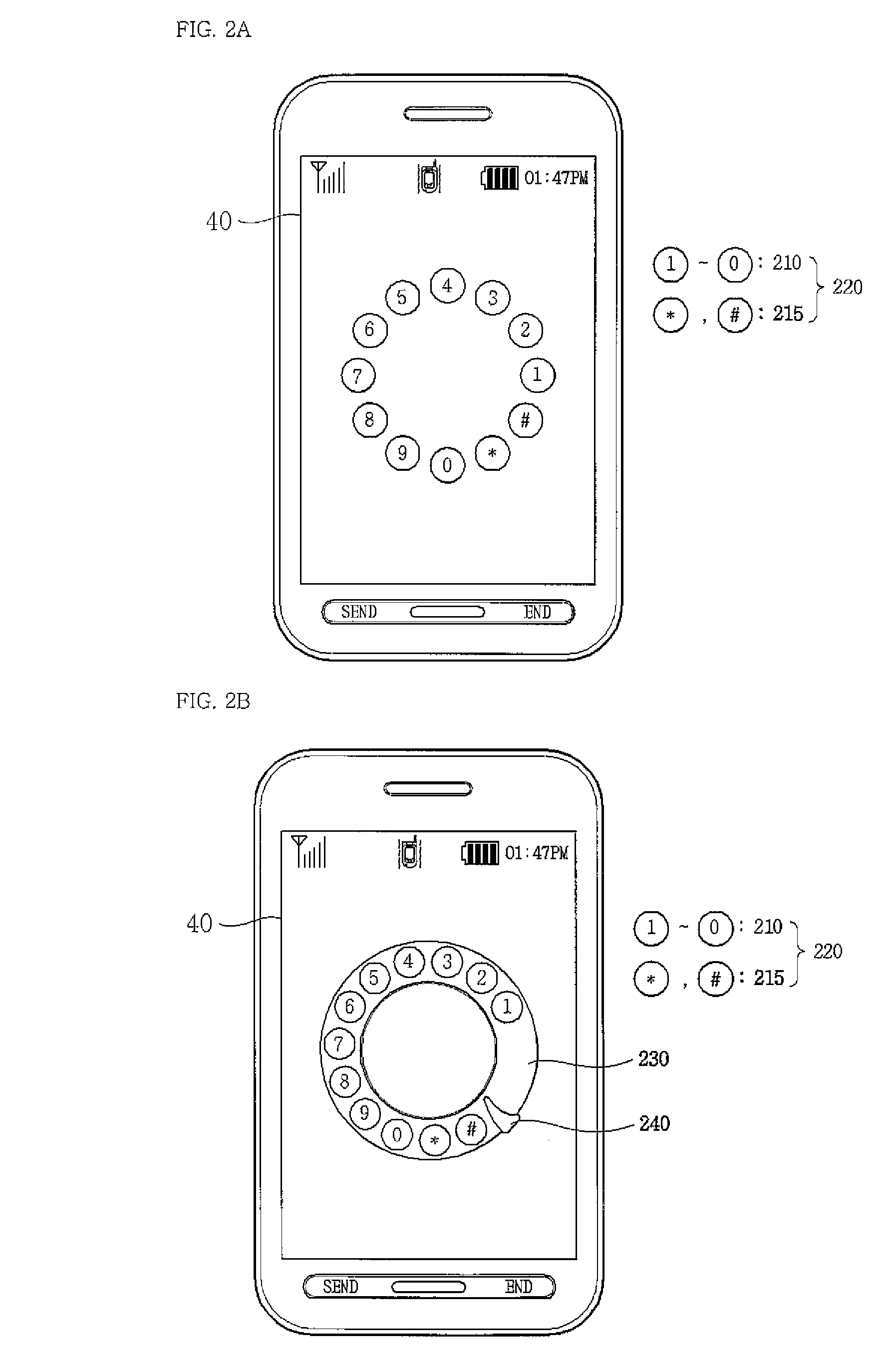 Mobile terminal including touch rotary dial display