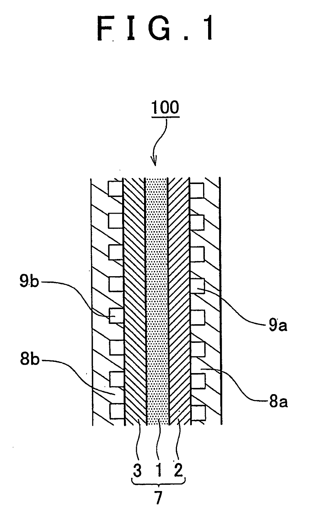 Fuel cell with electrode having an electrically conductive nano-column and production method thereof