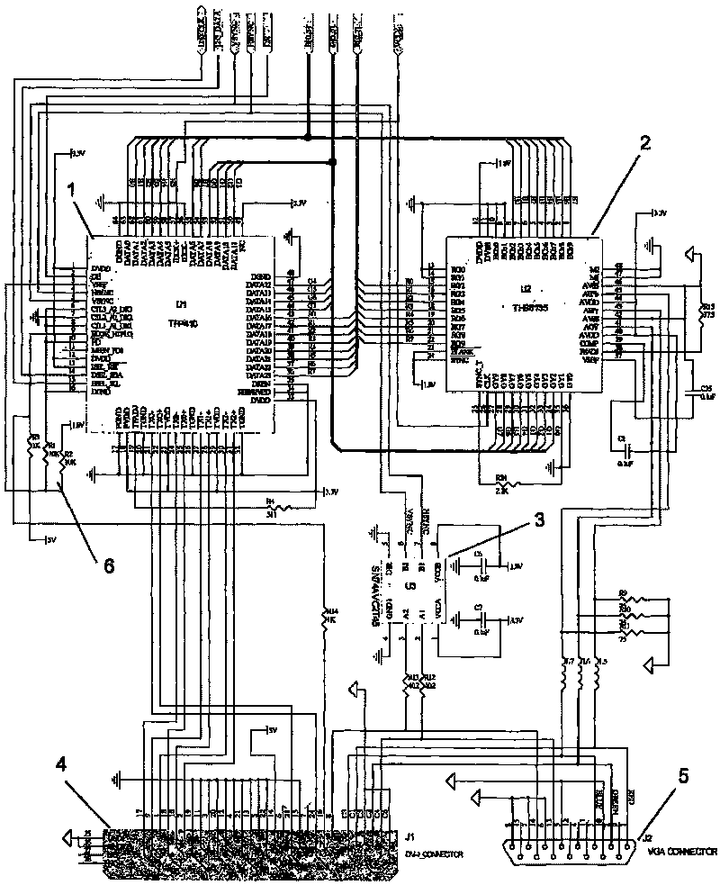 DVI-I and VGA interface circuit