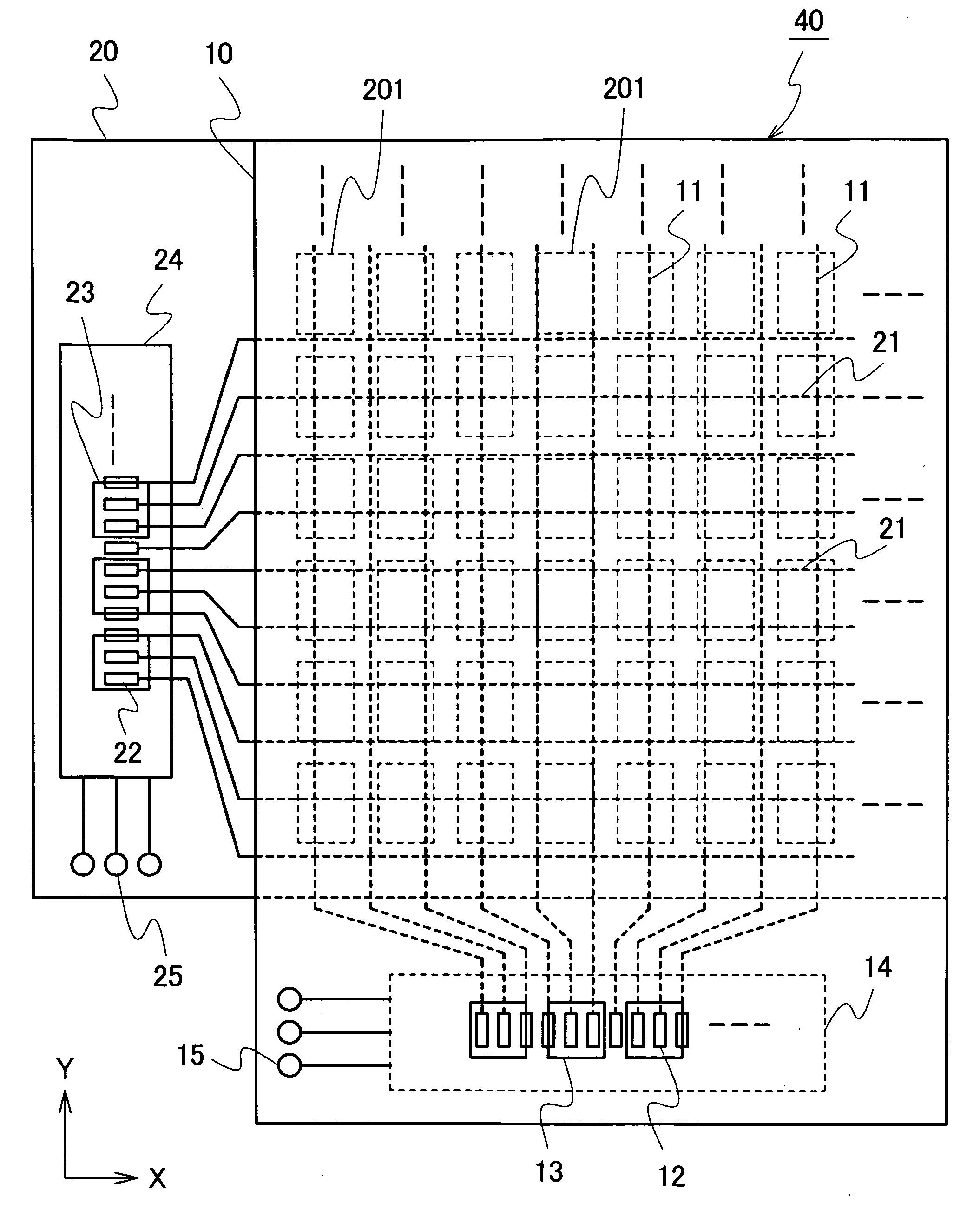 Display device having touch panel