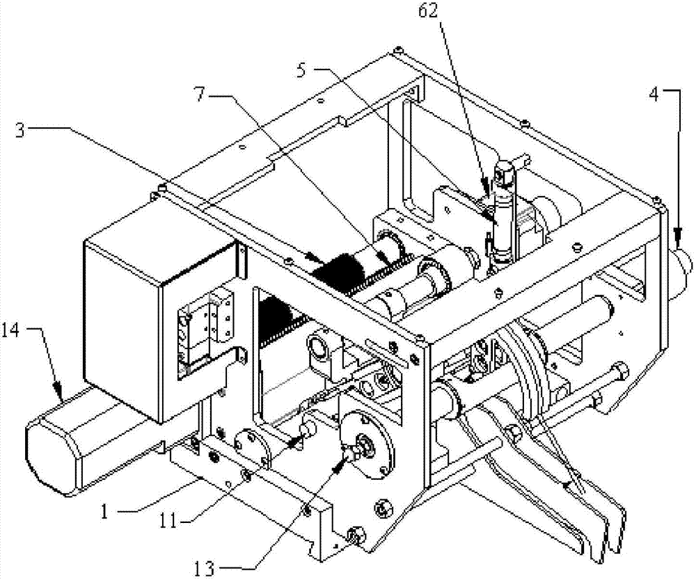 Full-automatic rubber covered grinding machine actuating mechanism