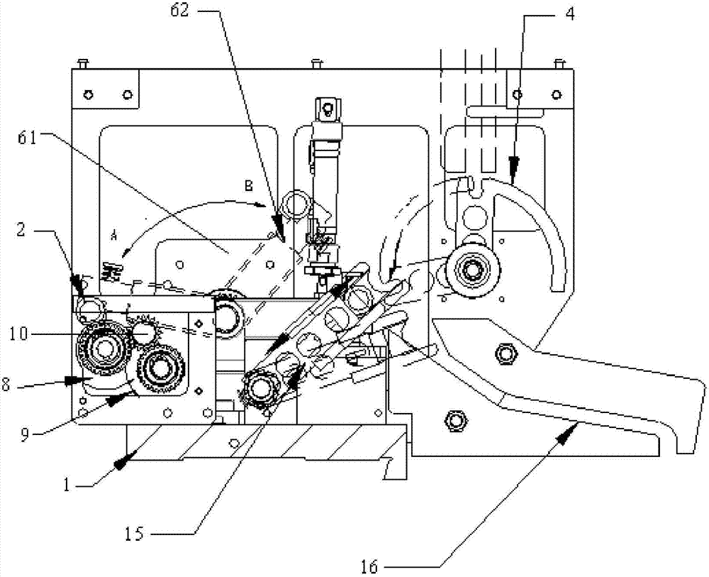 Full-automatic rubber covered grinding machine actuating mechanism