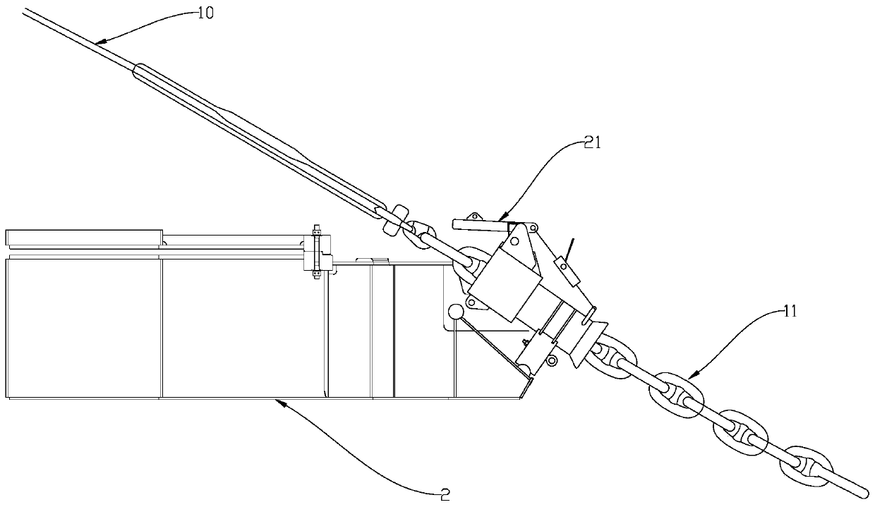 Method of changing mooring anchoring legs of two ships by lifting and pulling
