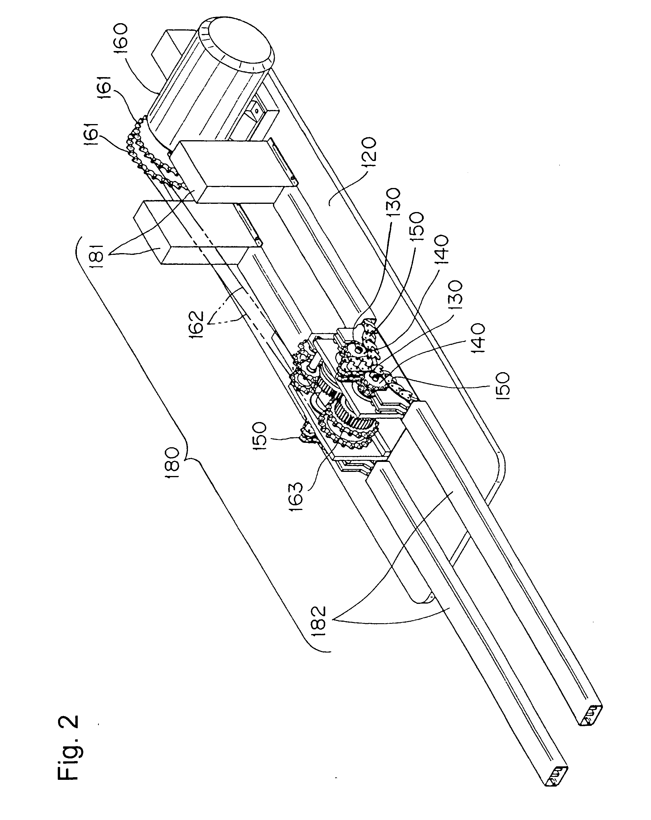 Engagement chain type hoisting and lowering device
