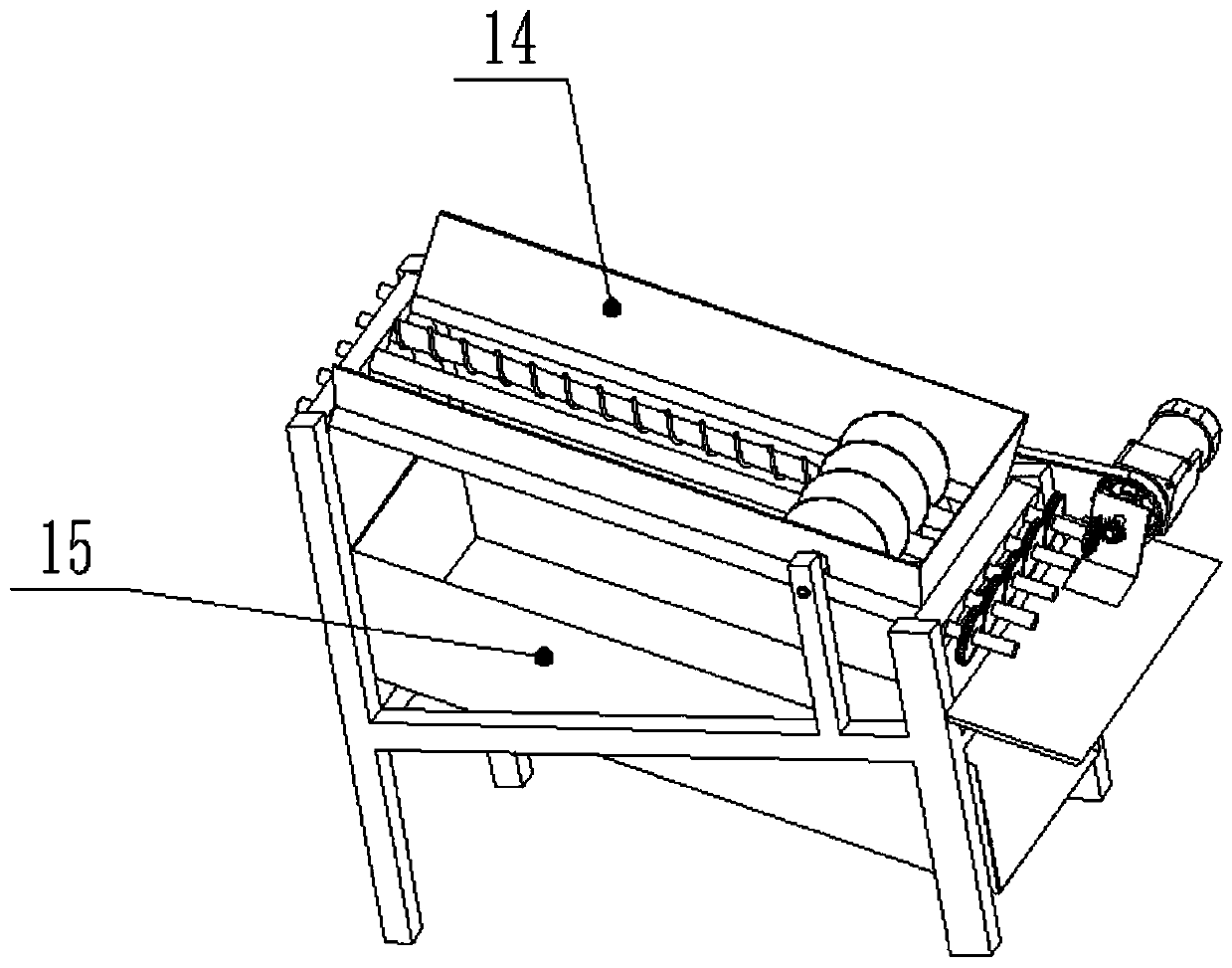 Screw shaft and polished shaft differential conveying posture alignment broccoli secondary cutting device and method