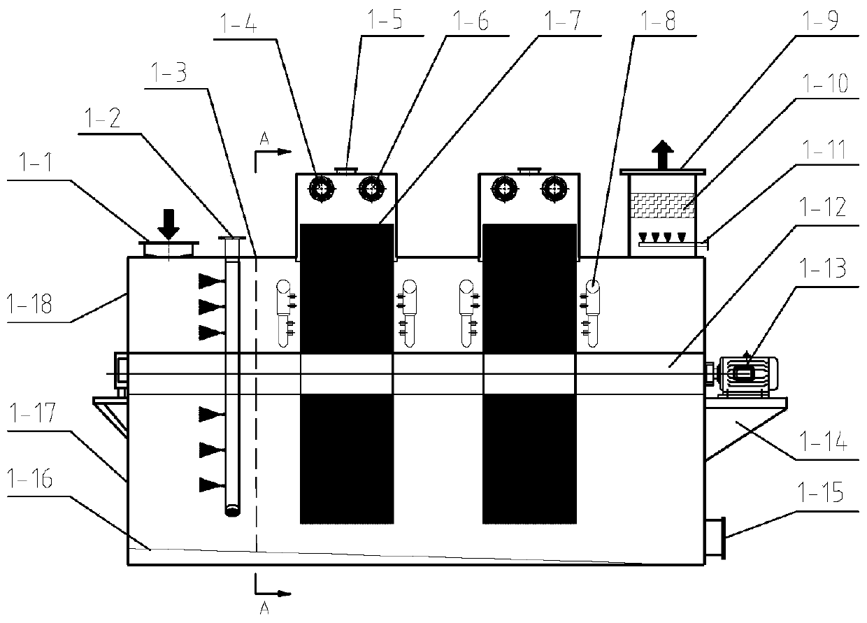 Horizontal turntable biological spraying deodorization process and device thereof