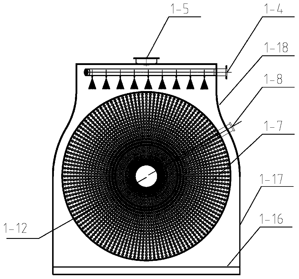 Horizontal turntable biological spraying deodorization process and device thereof