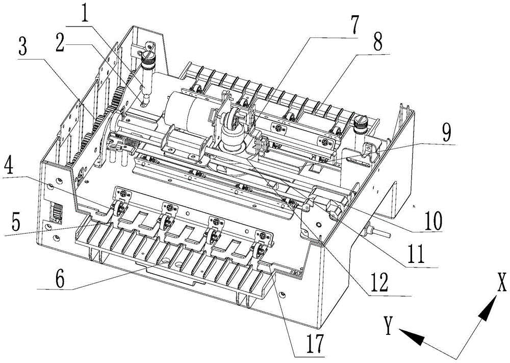 Full-breadth stamping device