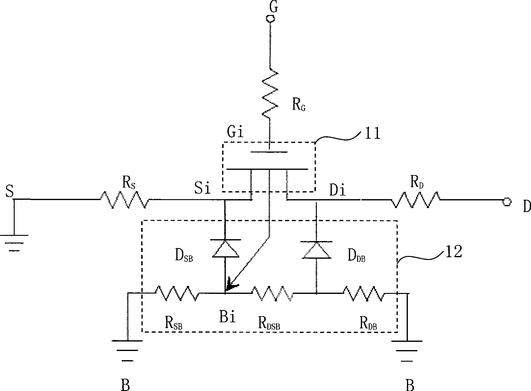 Parameter computation method of RFCMOS model with expandability