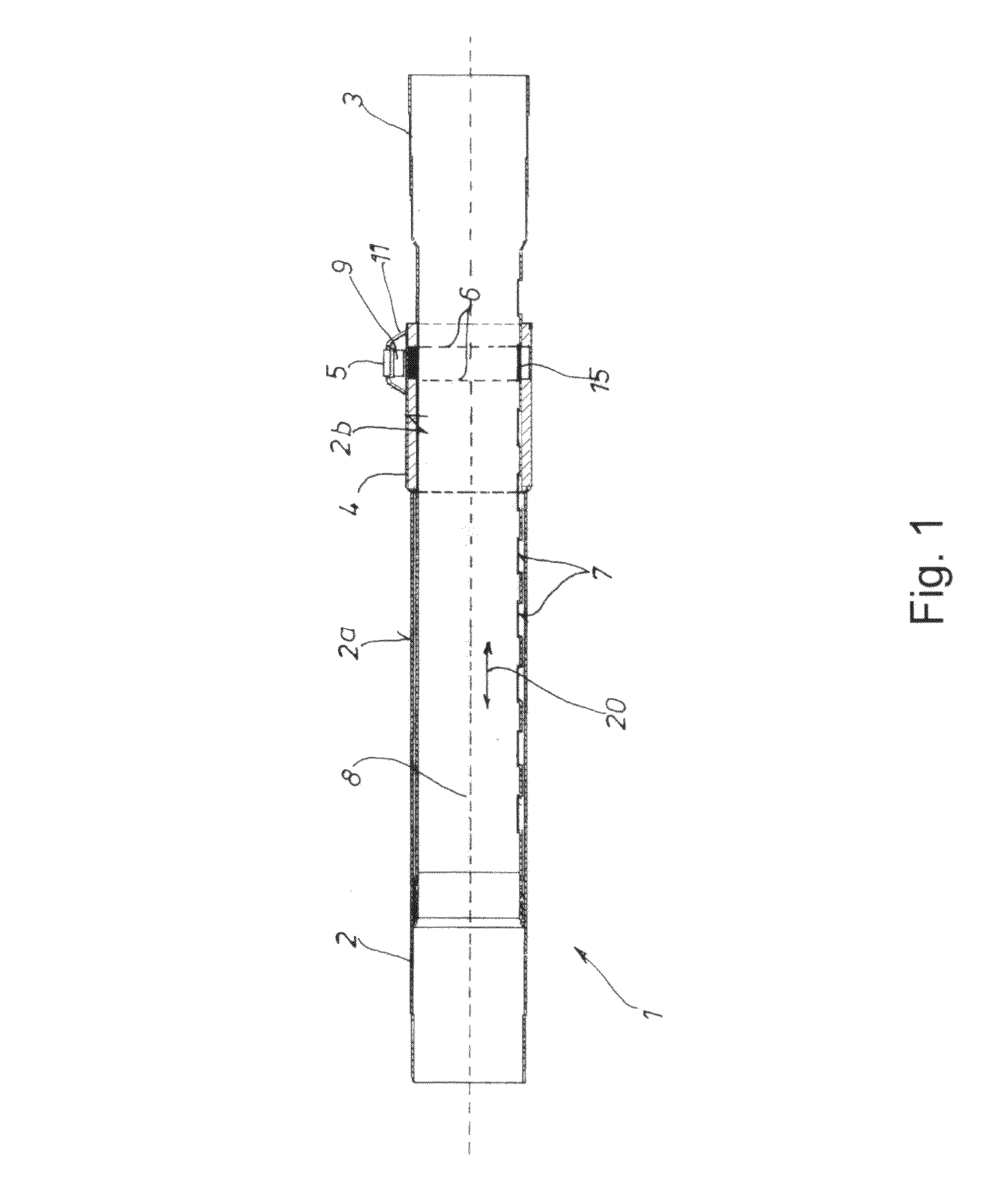 Telescopic vacuum cleaner suction tube with an interlocking element in the form of a bow spring