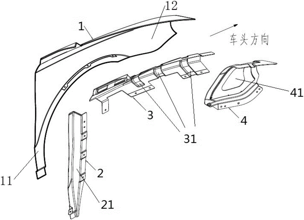 Fender structure for vehicle and assembling method thereof